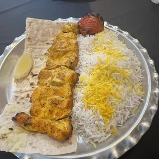 Chicken kabob plate