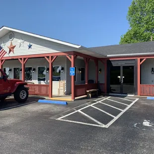 the front of the restaurant