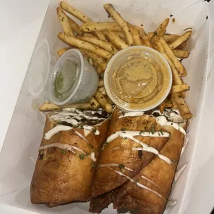 Chimichanga with fries