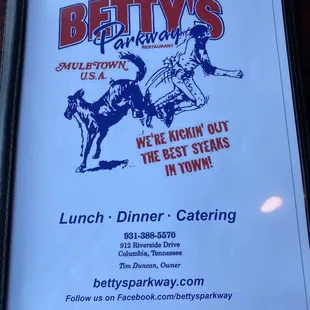 a sign for the restaurant