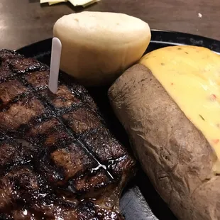 Ribeye and stuffed potato