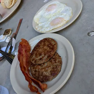 Breakfast Stuff - good eggs, standard bacon, delicious sausage patties.  The sausage was very very good!