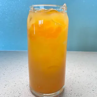 Mango Refresher with mango boba pearls!