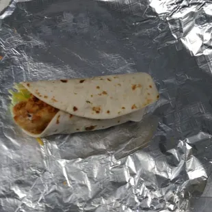 a burrito wrapped in foil