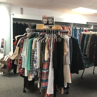 A few sale racks in the back. The longer the item stays in store, the cheaper it gets.