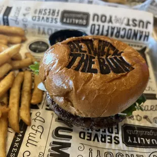 a burger and french fries