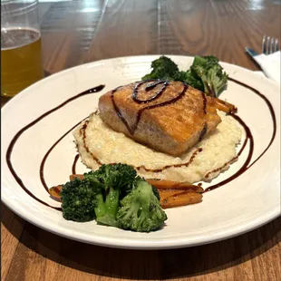 Salmon Dinner with Risotto and Broccoli