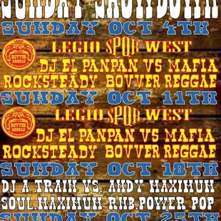 a poster for the sunday showdown