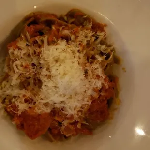 Tomato sauce with minced beef.