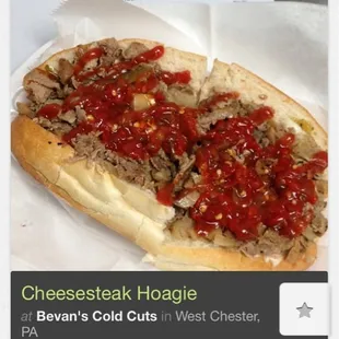 a cheese steak hoagie