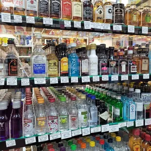 a variety of beverages on display