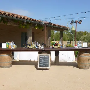 Beverlee&apos;s rustic bar setup