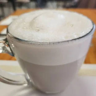 Chai latte. Medium. They do not have small sizes unless you want in a small paper cup.