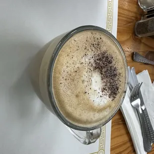 a cup of cappuccino