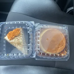 Flan &amp; Individual Slice of Carrot Cake