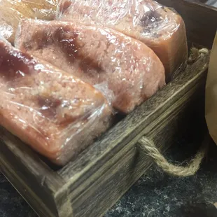 Guava filled cake slice