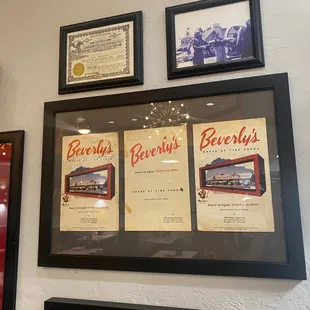 the menus on the wall