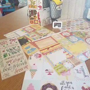 Kaisercraft wooden flourishes, My First Colorbox child-safe ink