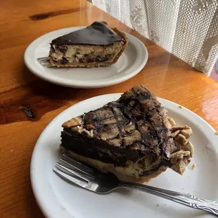 a slice of cake on a plate with a fork