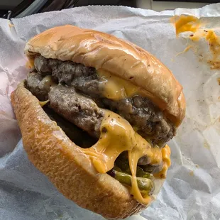 Pretty good double cheeseburger.