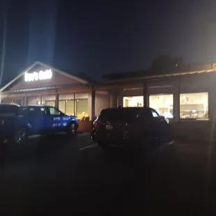 a parking lot at night