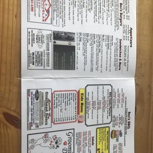 menu