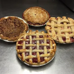 a variety of pies
