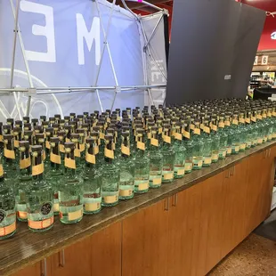 bottles of liquor on a counter