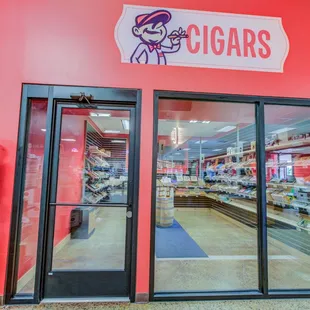 the entrance to the store
