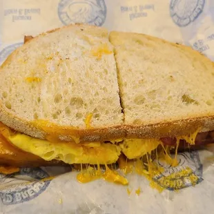 Bacon egg cheddar sandwich