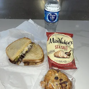 Brad's beef sandwich, cranberry white scone