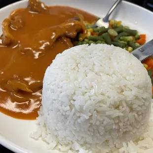 Baked pork chop with red sauce