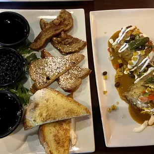 French Toast Flight &amp; Burrito Verde
