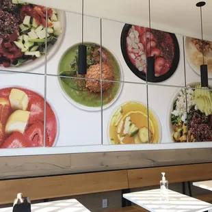 a variety of plates of food