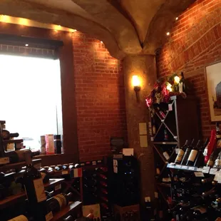 Exposed brick, vaulted ceilings, and tons of wine!