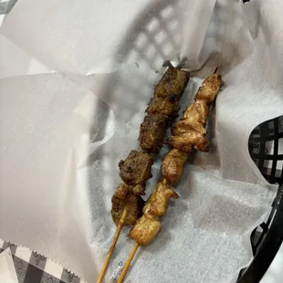Beef &amp; chicken skewer