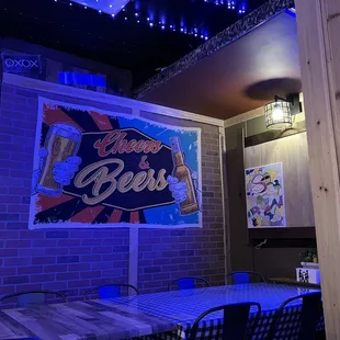 Inside. Next time I&apos;m doing beer and skewers for sure.