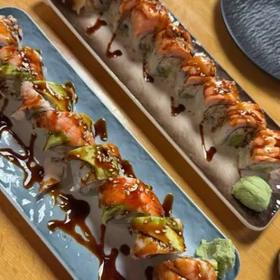 Lion king and Bubba Gump sushi rolls.