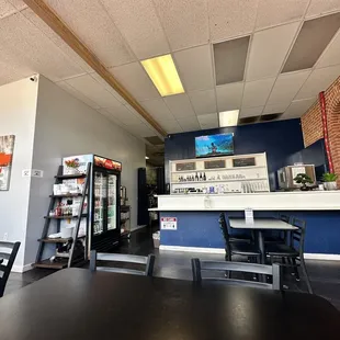 the bar and dining area