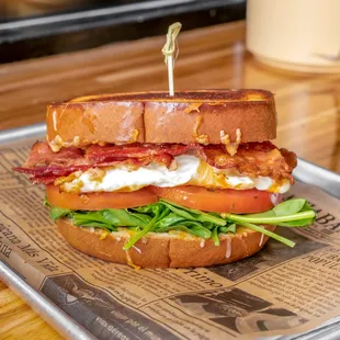 Breakfast Sandwich with Bacon on Texas Toast