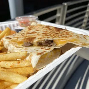 Steak Quesadilla w/ Chili Lime Fries
