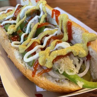 Lamb Brat on a Hoagie