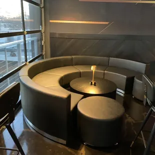 One of the seating areas upstairs