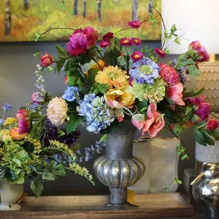 Custom silk flower arrangements.