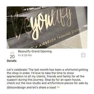 Grand opening of the new store front on 7/20. Open house, drop on by!