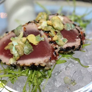 The Crudo Trio was made with Hamachi, Seared Tuna and Scottish Salmon.