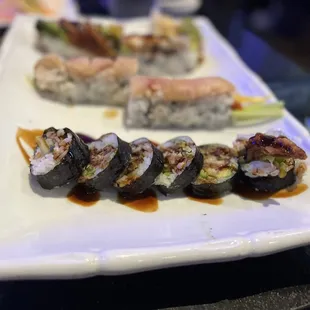 a plate of sushi