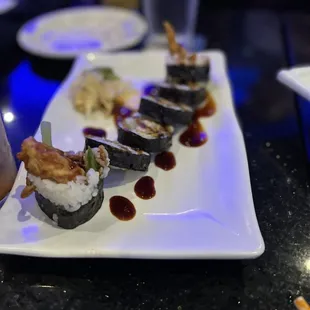 a plate of sushi