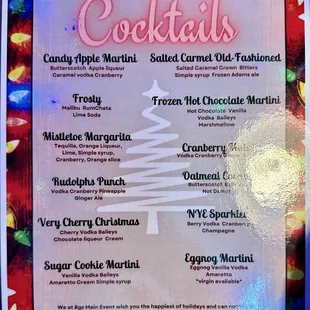 Seasonal cocktails. Happy Holidays... y'all.