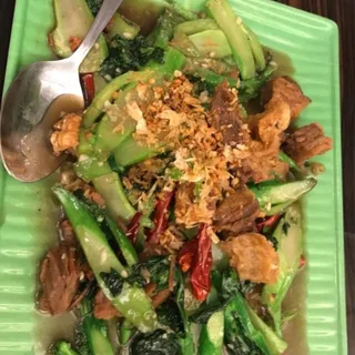 Chinese Broccoli with Crispy Pork